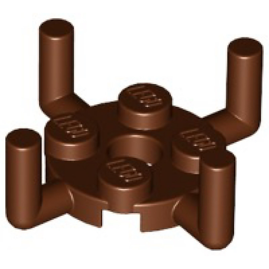 Plate Round 2x2 with Pin Hole & 4 Bar Arms Up – Plate Tròn 4 Tay Bar Part 98284 (Alt: 65738)