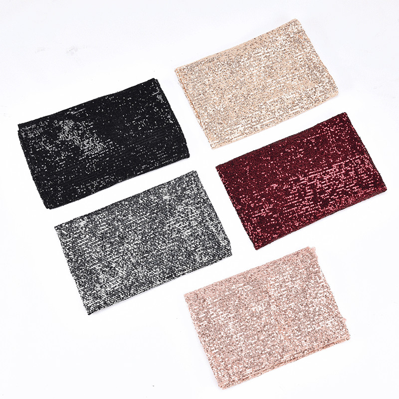 Sequined Vải Thổ Cẩm Amoniac Lưới Sequin Thêu Co Giãn Vải Dubai Quần Áo Vải Thời Trang Mã Hóa Sequin