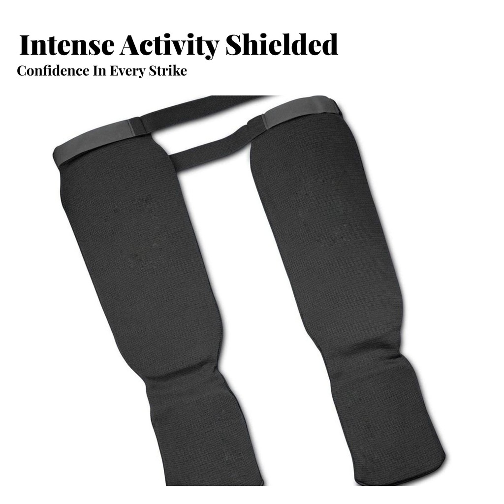 Combat Arts Shin Guard Combat Gear Nhẹ Linh hoạt Shin và Instep Guard Đen để huấn luyện