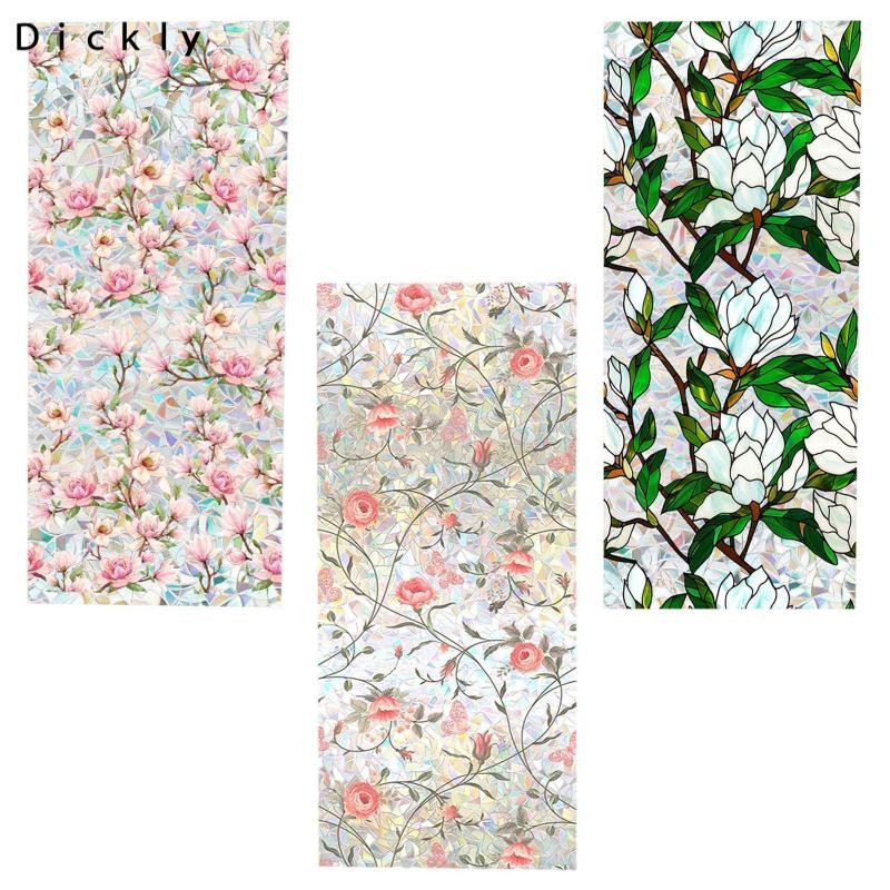 Dickly Glass Sticker Decal Plant Window Cling Privacy Film Glass Window Cover