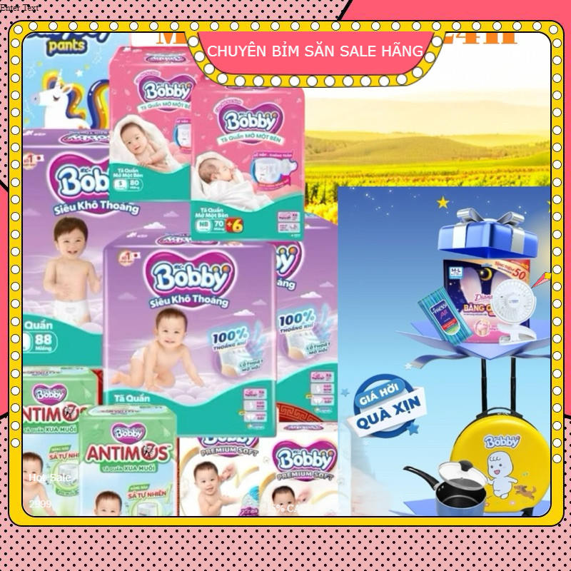 Tã quần BOBBY ULTra size M96/L88/Xl76/Xxl70, Tã Bỉm bobby mega L96/xl84/xxl76,bobby dán  S80/M76