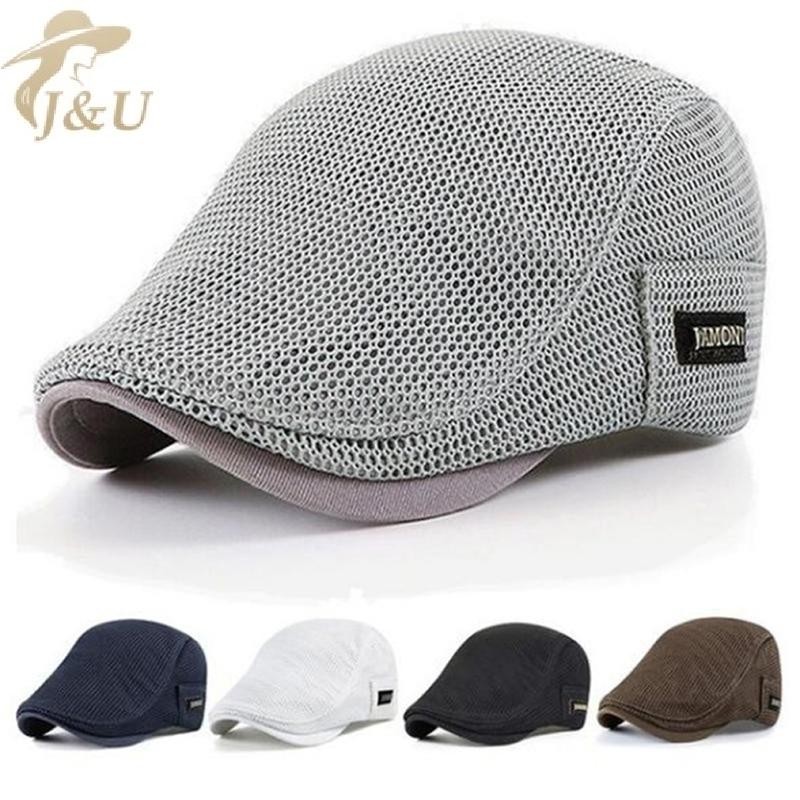 JU Cabbie Flat Cap Lưới thoáng khí Newsboy Beret Ivy Cap VN