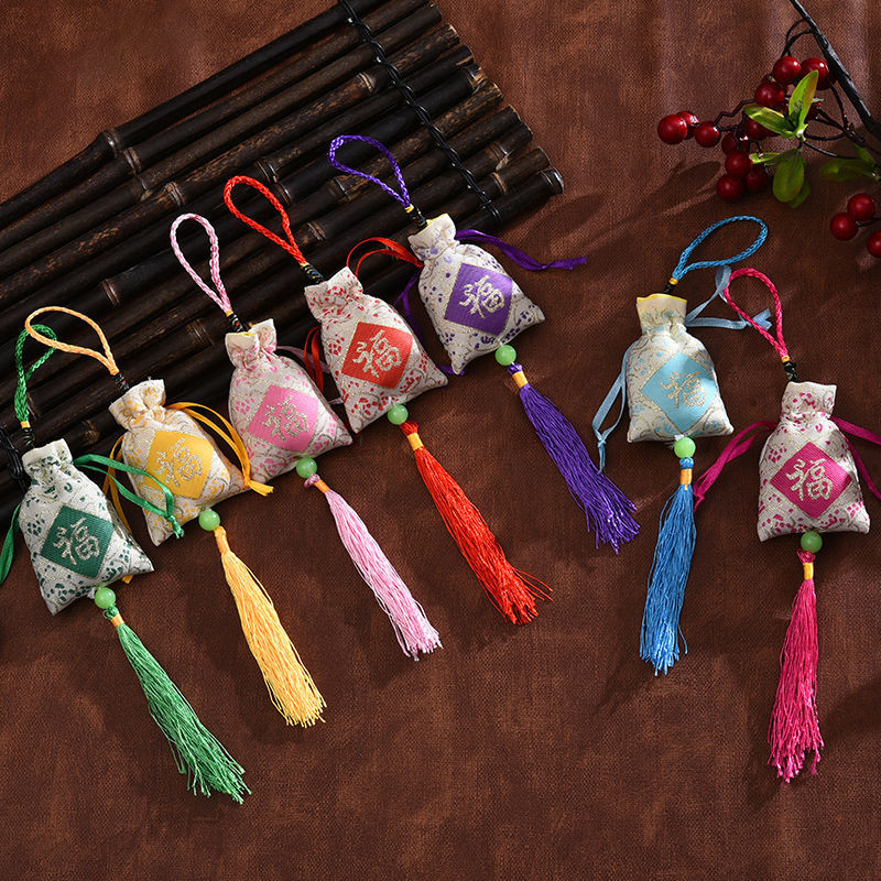 Lễ Hội Thuyền Rồng Hoa Oải Hương Túi Gói Di Động Hương Liệu An Toàn Phước Lành Túi Nhỏ Móc Tủ Quần Á