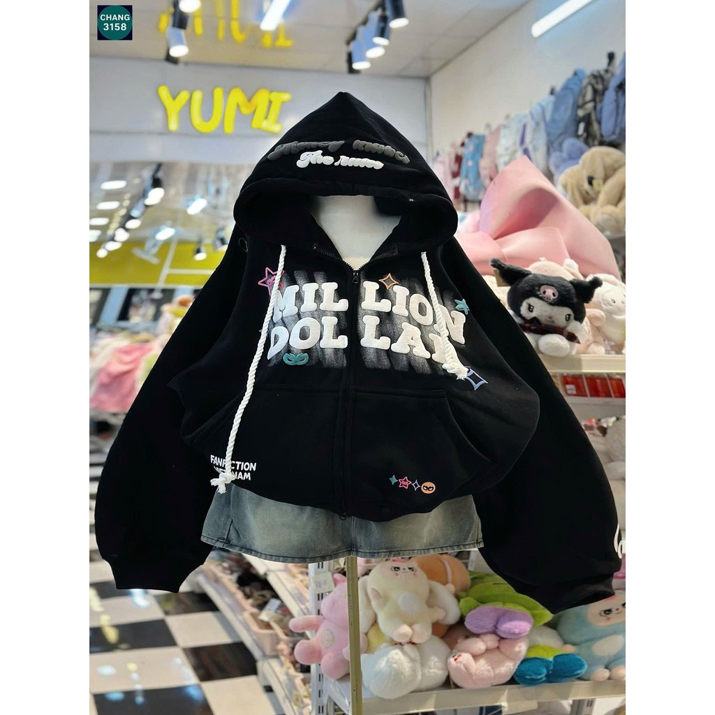 Áo khoác nỉ có khoá - Khoác nỉ dáng rộng unisex nam nữ -chang3158