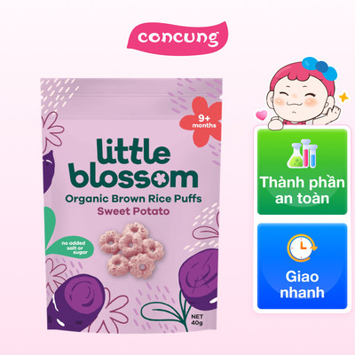 Bánh Puffs Gạo Lứt Hữu Cơ Little Blossom Vị Khoai Lang Tím
