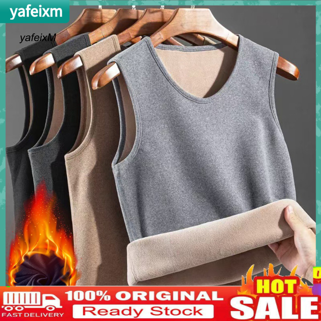 Yafeixm Nam Sang Trọng Len Vest Cozy Len Áo Vest Nam Cổ Chữ V Áo Vest Không Tay Có Nhung Lót Slim Fi