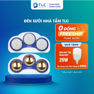 [CHÍNH HÃNG] Đèn Sưởi Nhà Tắm 275W 3 Bóng Vàng An Toàn Tiết Kiệm Bảo Hành 36 Tháng TLC LIGHTING