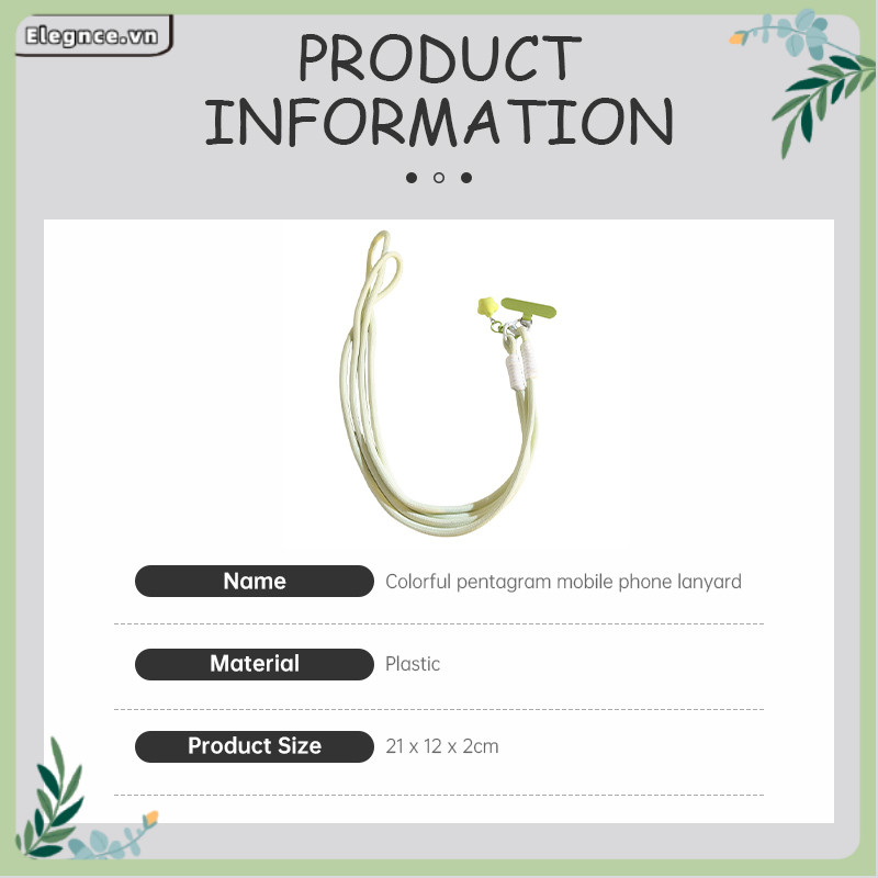【Elevn】 dây đeo điện thoại  dây đeo chéo Dây đeo điện thoại hình ngôi sao năm cánh nhiều màu sắc | BigBuy360 - bigbuy360.vn