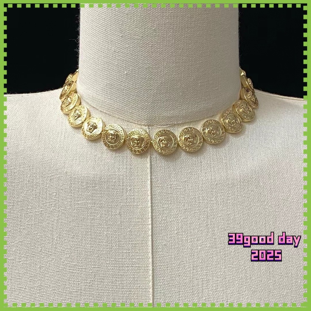 Vòng cổ Medusa màu vàng thời trang cho nam và nữ - V-home-ersace