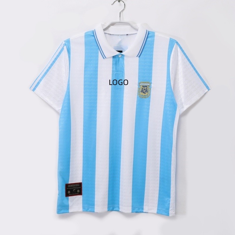 Phiên bản Retro 1994 Áo thun nam tay ngắn Argentina Home Jersey