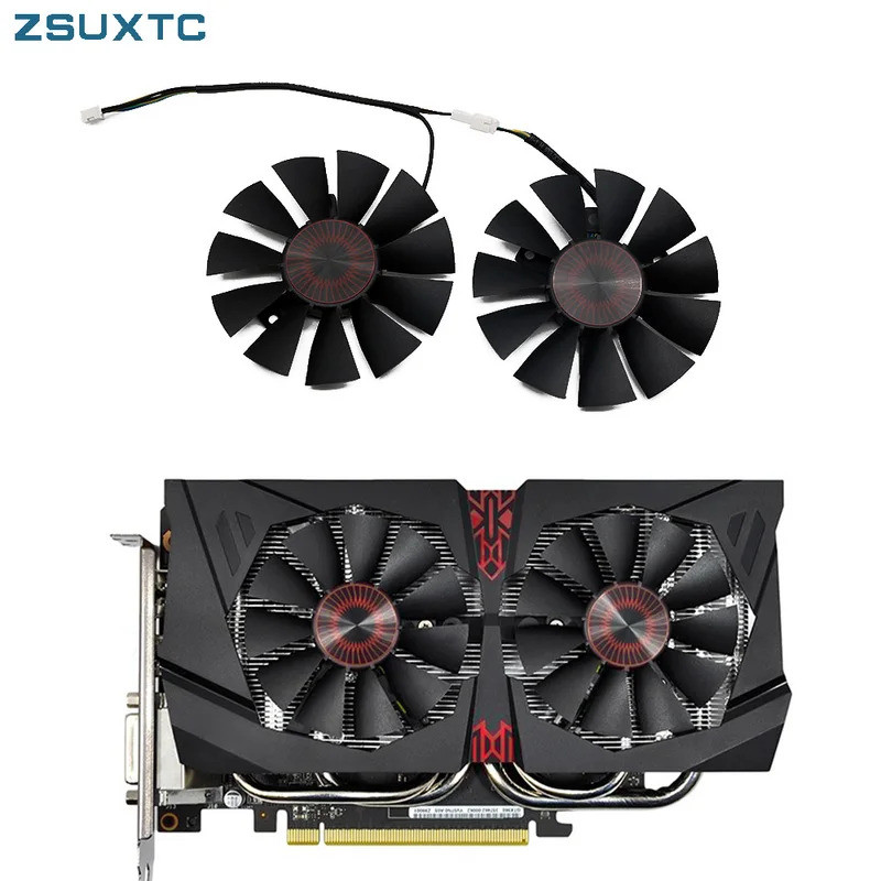 T128010Quạt làm mát BH 75mm DC 12V 0.25A cho ASUS STRIX GTX1060 GTX960 GTX950 GTX 950 960 1060 Card 