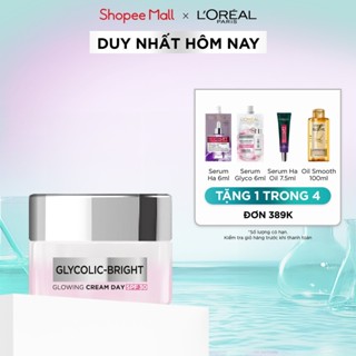 Kem dưỡng ban ngày dưỡng sáng mịn & mờ thâm nám L'Oreal Paris Glycolic (AHA) Bright [Glycolic + Niacinamide] SPF 30 50ml