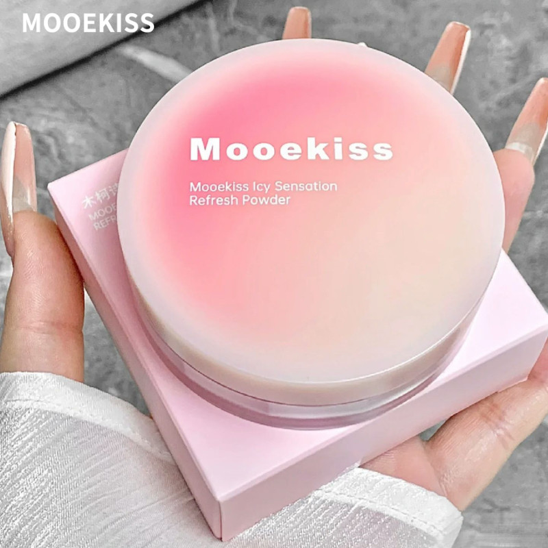 MOOEKISS Phấn phủ kiểm soát dầu và định hình phấn phủ không thấm nước và mồ hôi Phấn phủ mịn màng và