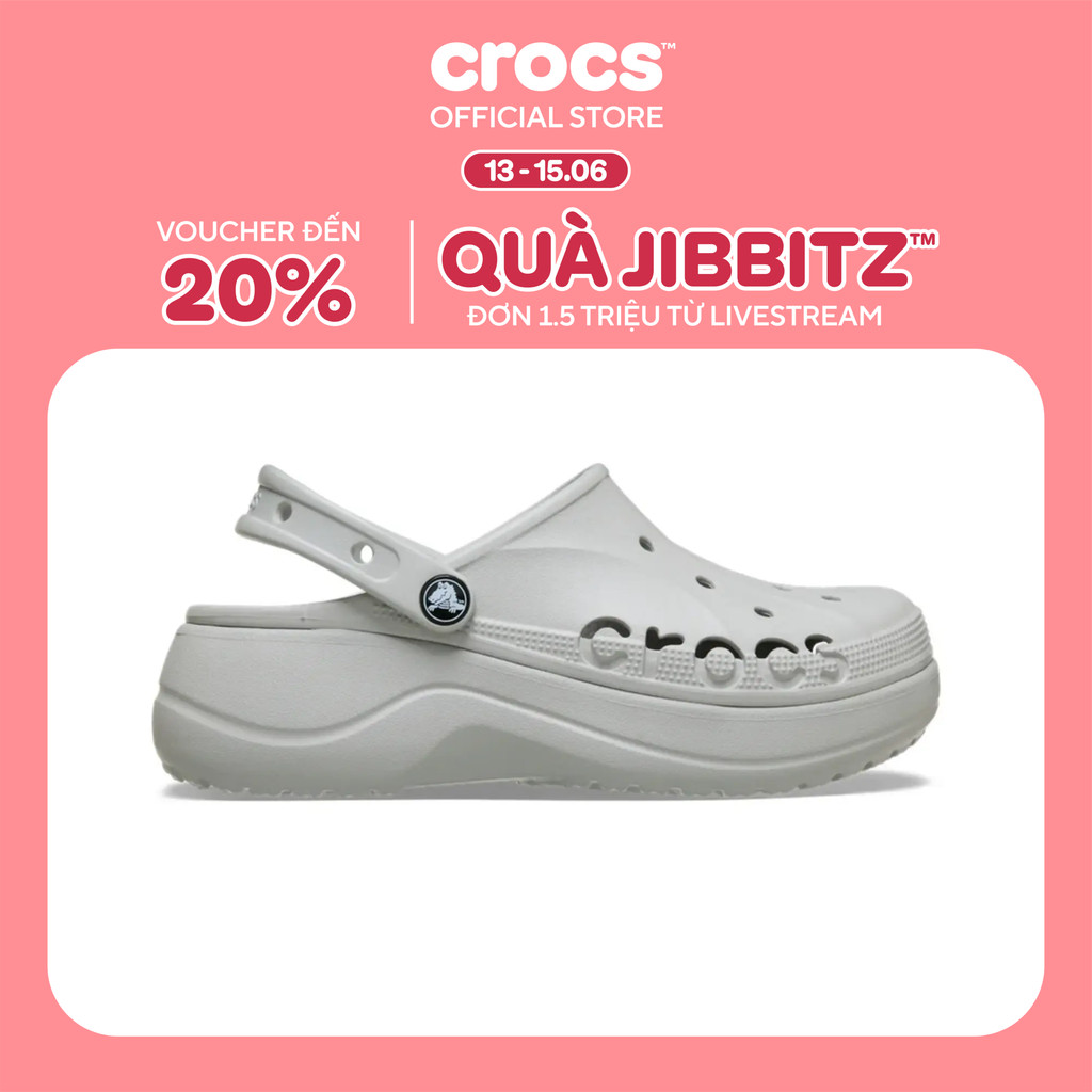 [ĐỘC QUYỀN SÀN TMĐT] Giày Clog Nữ Crocs Baya Platform - Pearl - 208186-101