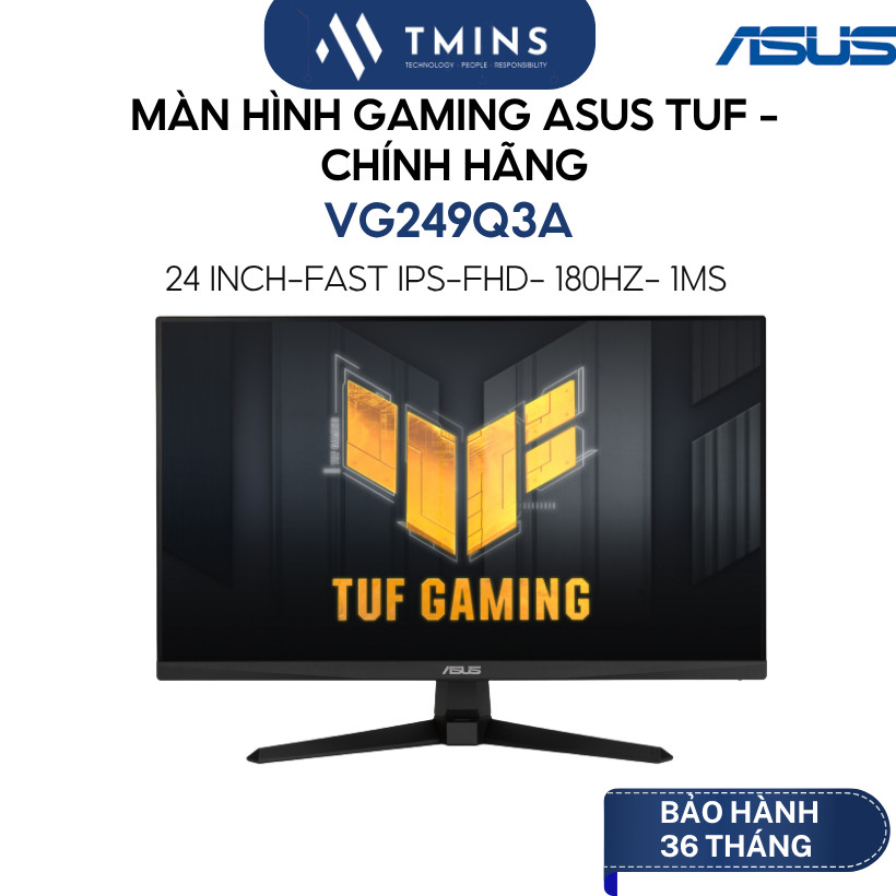 Màn Hình Gaming Asus TUF VG249Q3A (24 Inch/ Full HD/ 180Hz/ FreeSync/ 1ms GTG) - Hàng chính hãng bảo