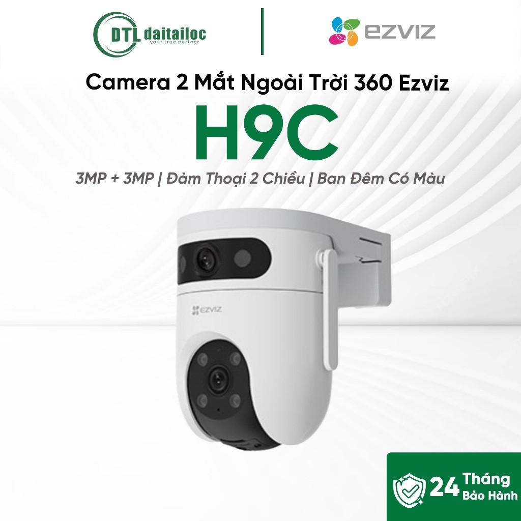 Camera Wifi 2 Mắt Ngoài Trời Ezviz H9C 2K (3MP+3MP/Ban Đêm Có Màu/Đàm Thoại Hai Chiều) | Chính Hãng 