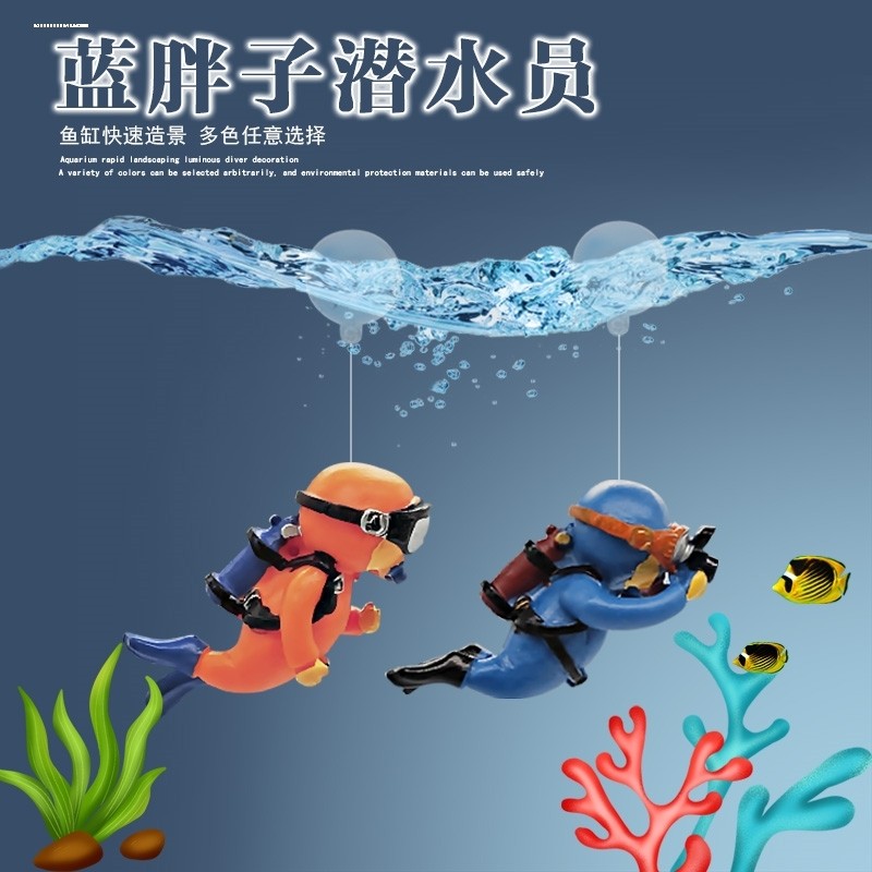 Bể Cá Cảnh Quan Mặt Dây Chuyền Diver Treo Mặt Dây Chuyền Xanh Mỡ Diver Nổi Diver Trang Trí Bể Cá