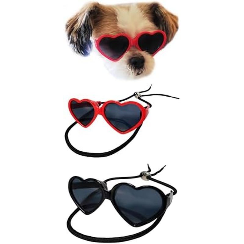 G016 Chó Giống Nhỏ Lên Đến 15lbs Puppy Cat Pet Heart Kính Mát Nhỏ (Trái Tim Đỏ)