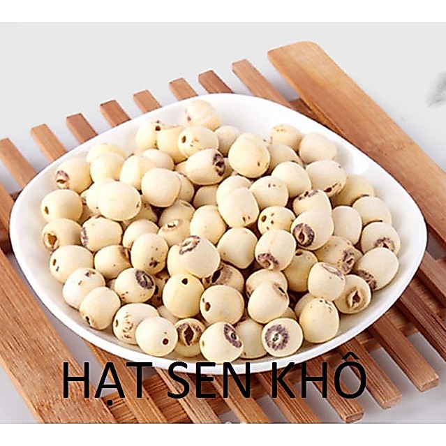 Hạt Sen Huế Khô Loại Thơm Bở 100g (không tẩy trắng) - giúp ngủ ngon, nấu chè, nấu sữa, ăn dặm cho bé