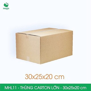 Mhl11 - 30x25x20cm - combo 10 thùng carton đóng hàng lớn - hộp carton size lớn | magix packaging