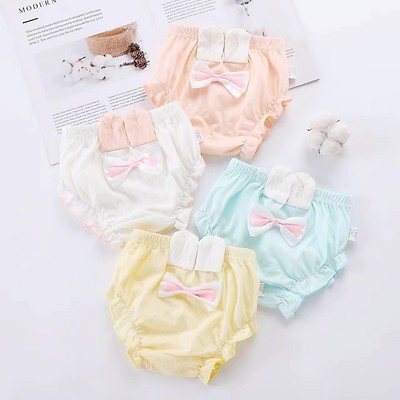 Adabaobao® ᵛⁿQuần lót tam giác Lucky Big Cat bằng vải cotton gắn nơ đáng yêu cho bé gái