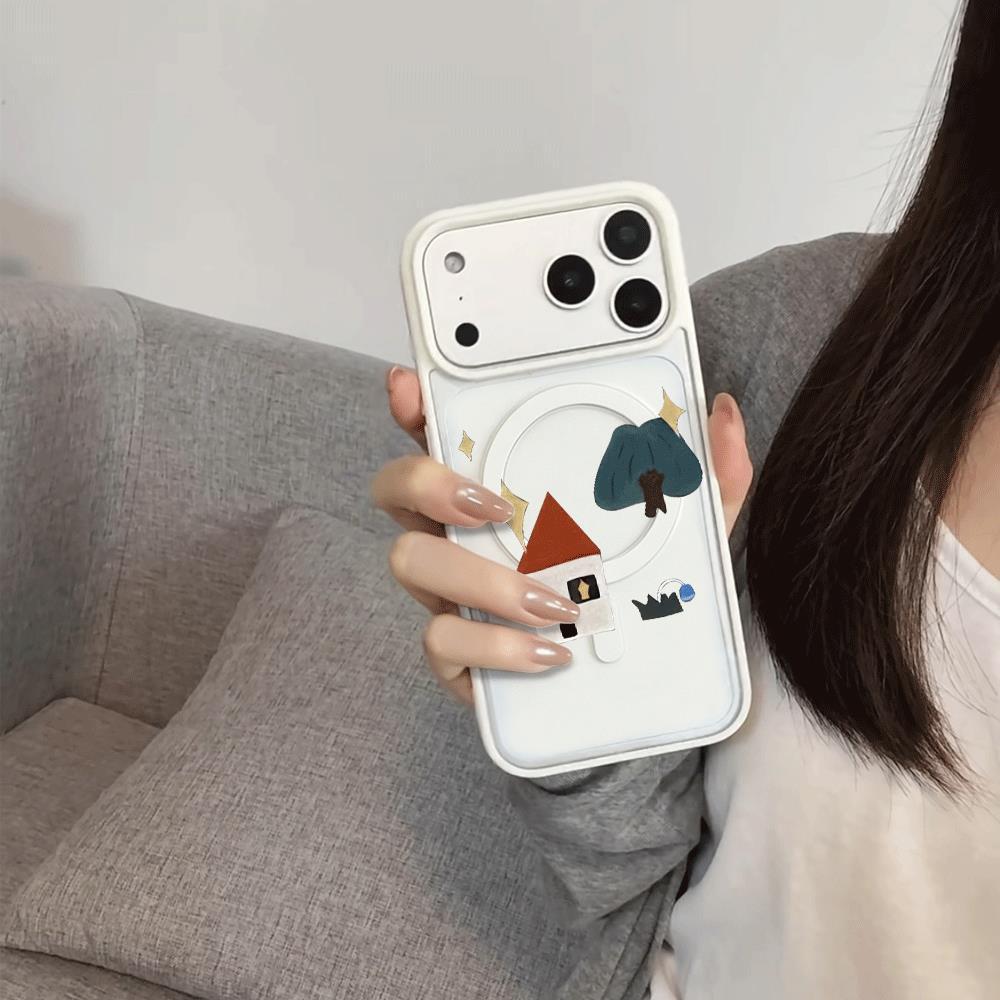 phim hoạt hình cabin Thích hợp iPhone 17/16 trường hợp 15/1413 mô hình mới 1211 hút từ