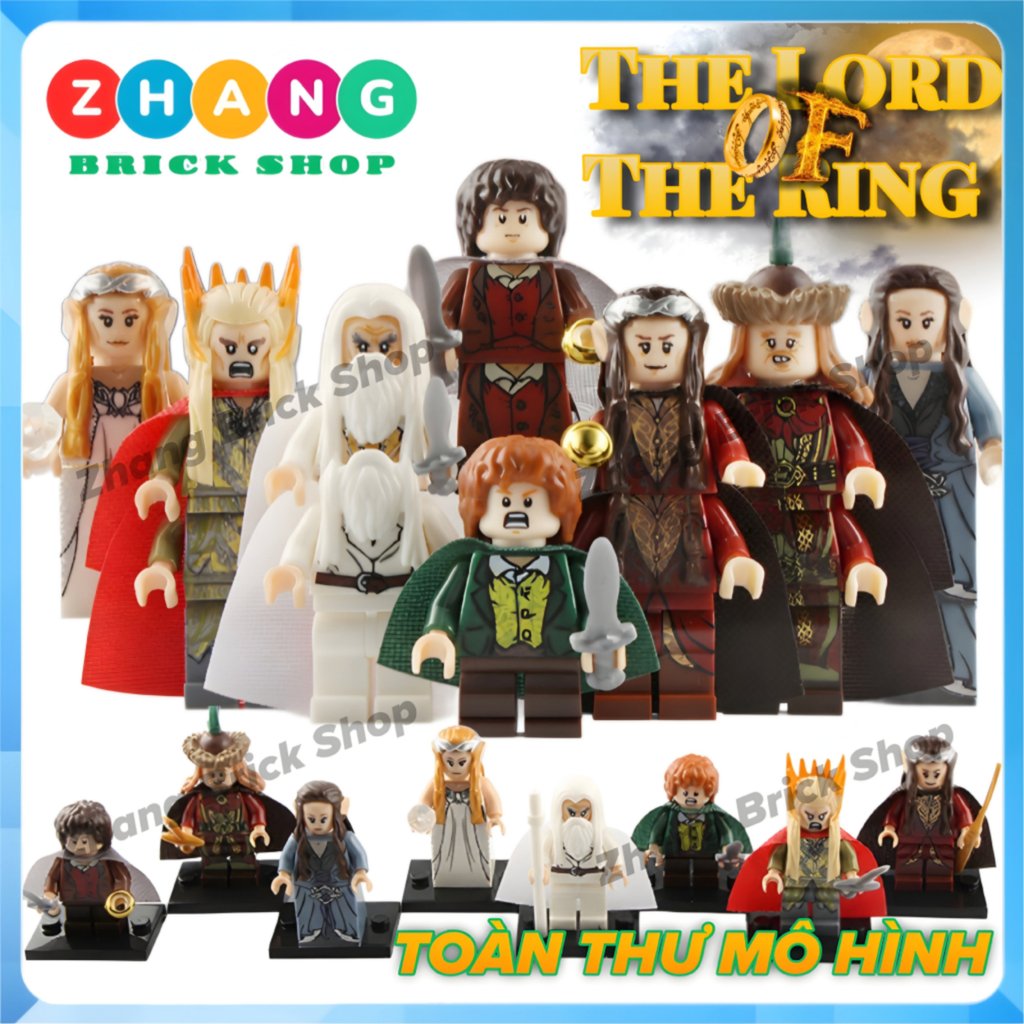 Mô hình nhân vật Frodo Gandalf Thranduil Elrond Lake town Galadriel Arwen Merry POGO PG8148 Zhang Br