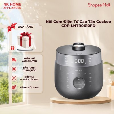 Nồi Cơm Điện Tử Áp Suất Kép Cao Tần Cuckoo CRP-LHTR0610FD Xám Bạc 1.08L | Bảo hành chính hãng