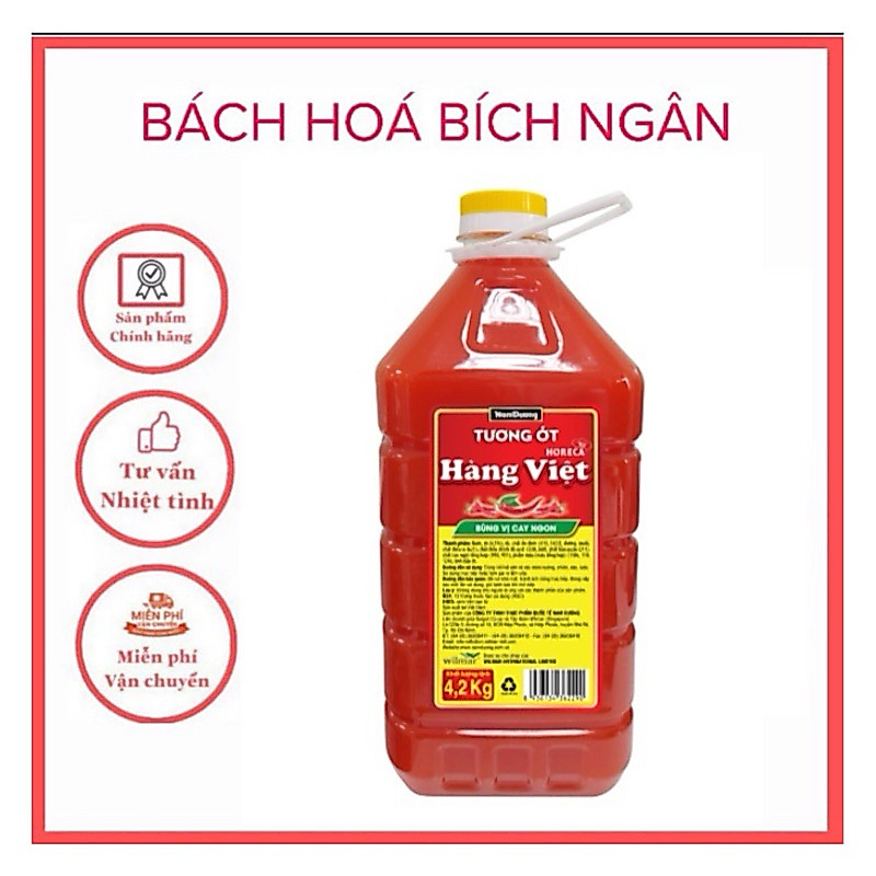 Tương ớt hàng việt nam dương horeca tiết kiệm 4,2kg