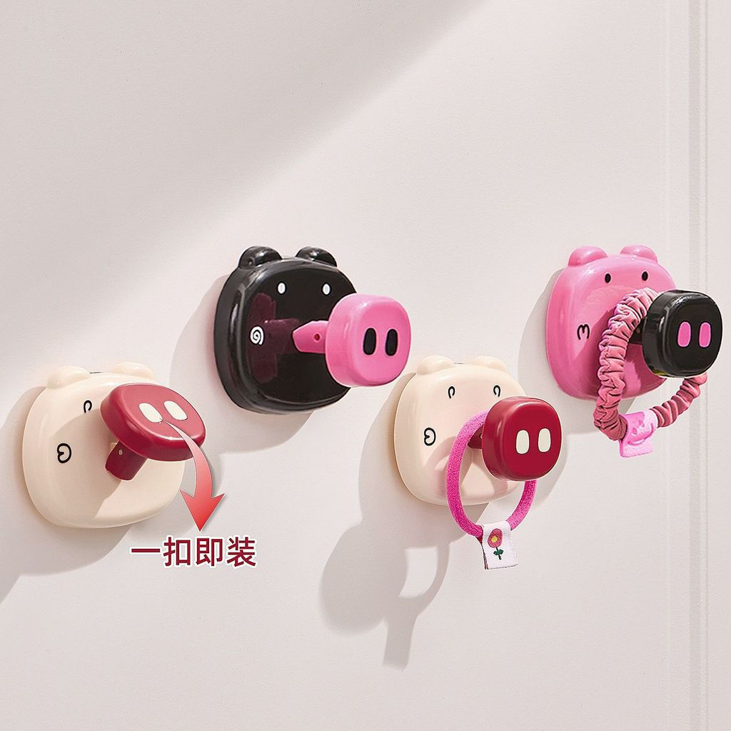 TQ~Pig-nose suction cup hook, no-drill, heavy-duty, wall-mounted in bathroom, traceless, vacuum adhe