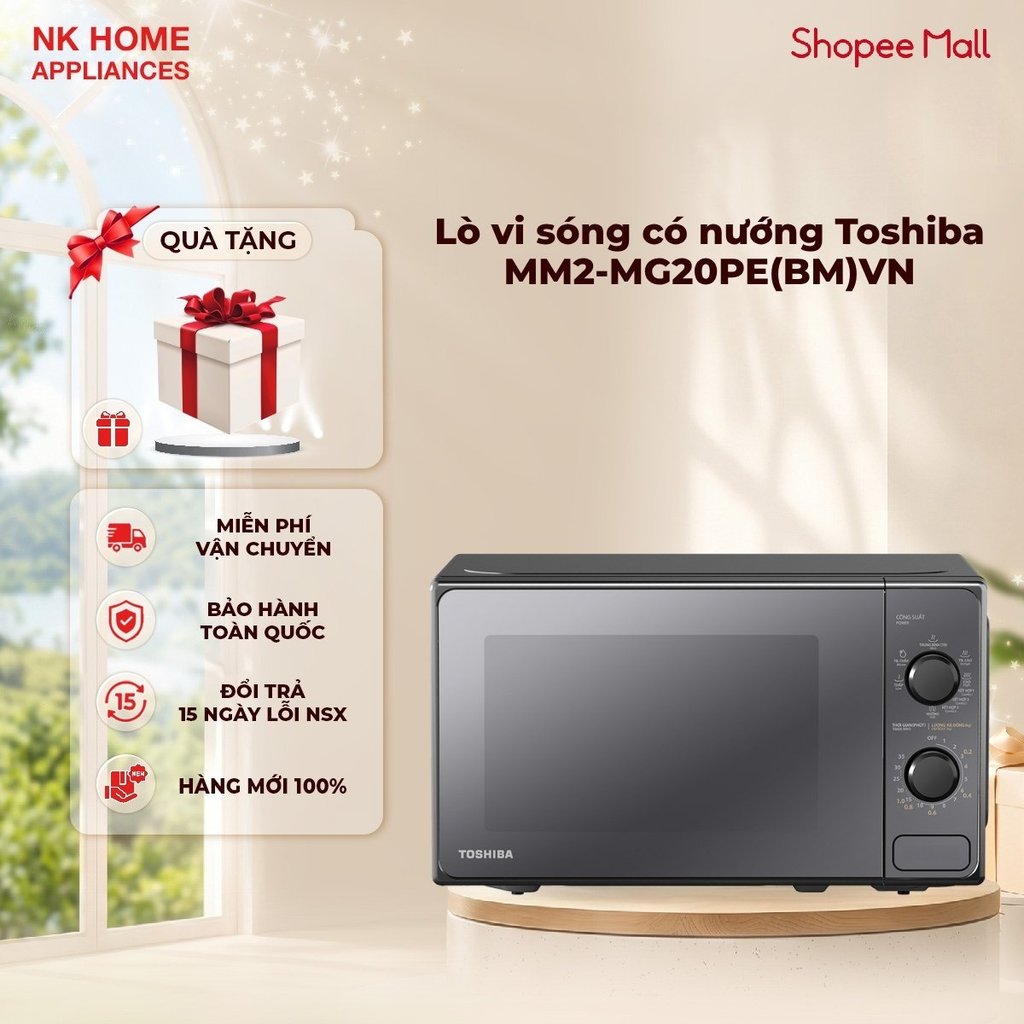 Lò vi sóng có nướng Toshiba MM2-MG20PE(BM)VN - 20L - Bảo hành 12 tháng