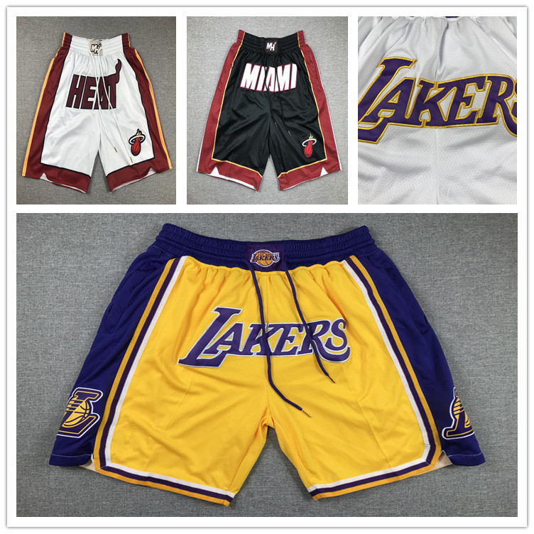 Lakers Màu Vàng Trắng Thường Bỏ Túi Quần Short Nóng Đen Đỏ Mùa Bóng Quần Short