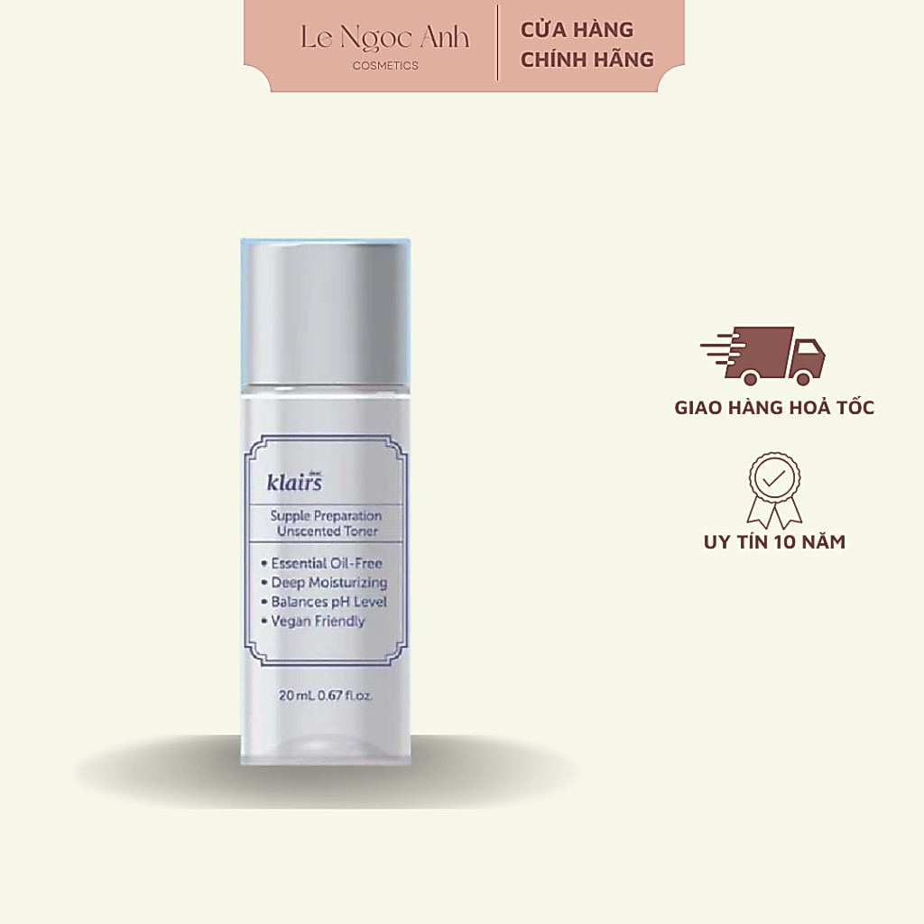 [HÀNG CÔNG TY] Nước Hoa Hồng Dưỡng Ẩm Dears, Klairs Supple Preparation Unscented Toner Mini Size 20m