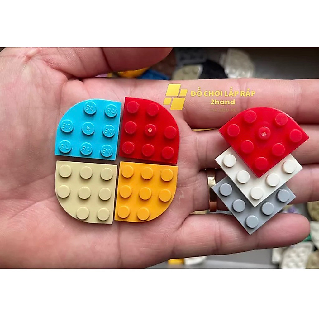 Đồ chơi lắp ráp - Combo 25 gạch bo góc cong, vát tròn hình quạt 3x3 - gạch non tương thích mã 30357 
