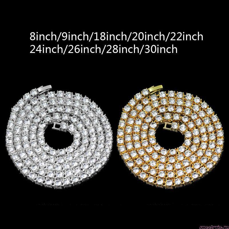 Iced Tennis Chain Men Chunky Necklace Cubic Zircon Miami Cuban Link ChainJewelry