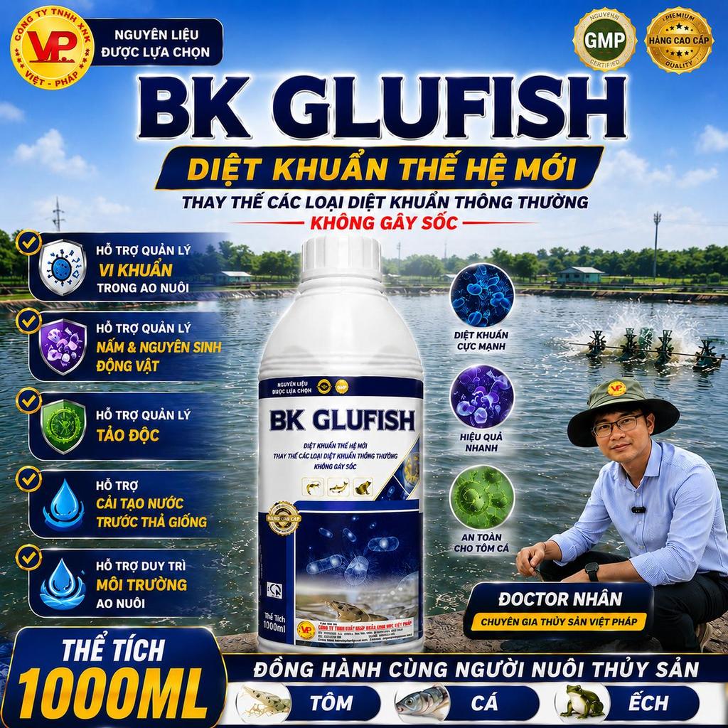 BK GLUFISH Việt Pháp 1000ML – Diệt Khuẩn Thế Hệ Mới, Hỗ Trợ Quản Lý Tảo Độc, Nấm & Nguyên Sinh Động 