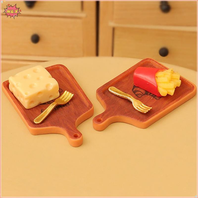 N & X 1 Bộ Nhà Búp Bê Bữa Sáng Thu Nhỏ Bánh Mì Mini Waffle Bacon Bagel Đất Sét Thức Ăn Cho Búp Bê Đồ