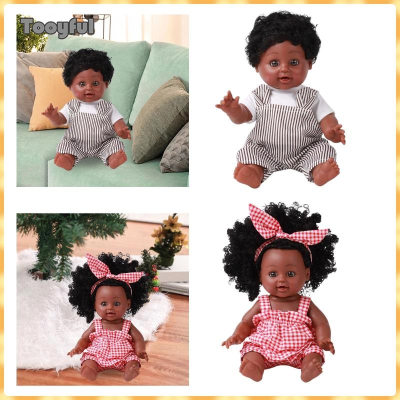 Búp Bê Thời Trang Tooyful Búp Bê Silicon Có Thể Giặt Được Người Mỹ Châu Phi Có Quần Áo Búp Bê Tái Si