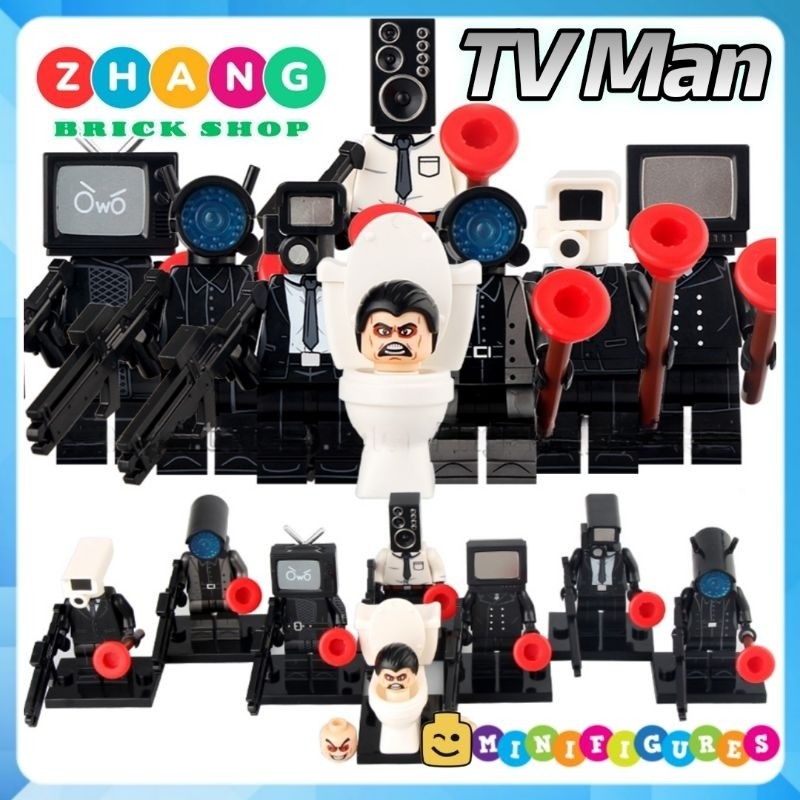 Đồ chơi xếp hình Skibidi Toilet TV Man Speaker TV People Monitor Toilet Man Minifigures KDL818