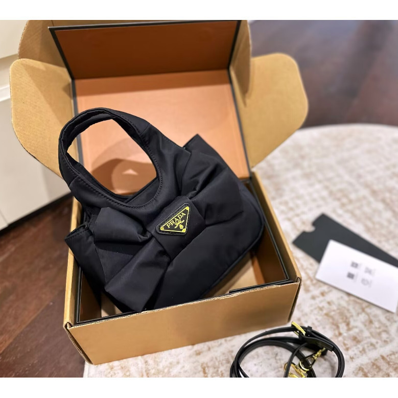 [Hộp quà] Túi xách mini prada thời trang Túi đeo chéo nữ nhiều lớp Nylon chất lượng cao