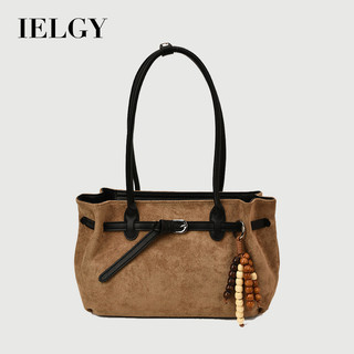 IELGY Túi Tote Nữ Casual Retro Da Lộn Túi Thu Đông Đi Lại Một Vai Nách Di Động