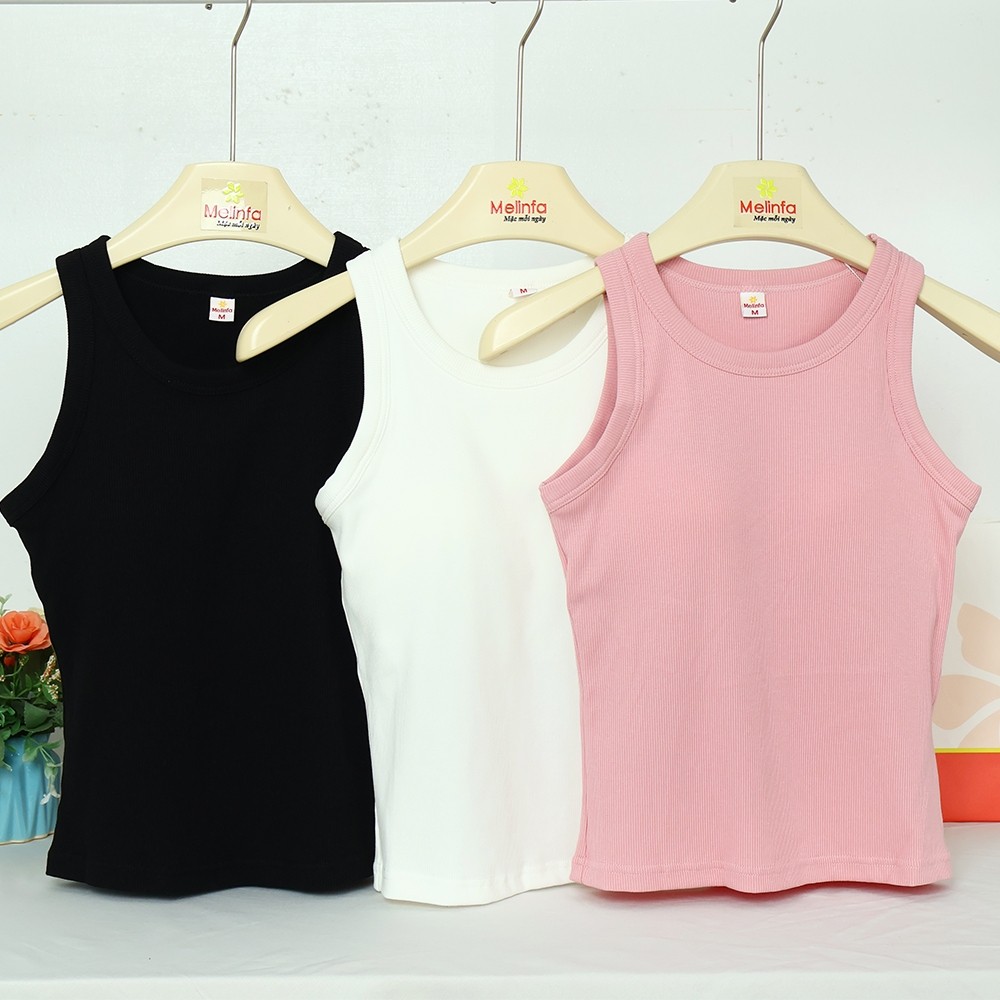 Áo ba lỗ nữ dáng lửng cao cấp có đệm ngực vải Viscose tự nhiên, áo 3 lỗ hai dây có mút ngực mặc nhà,