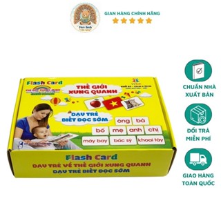 Bộ thẻ thông minh Flashcard: Thế giới xung quanh - Khổ A5, Song ngữ Anh Việt, Phương pháp Glenn Doman