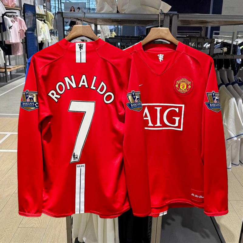 Áo Bóng Đá Tay Dài Retro Manchester United 2007-2008 phiên bản Ronaldo