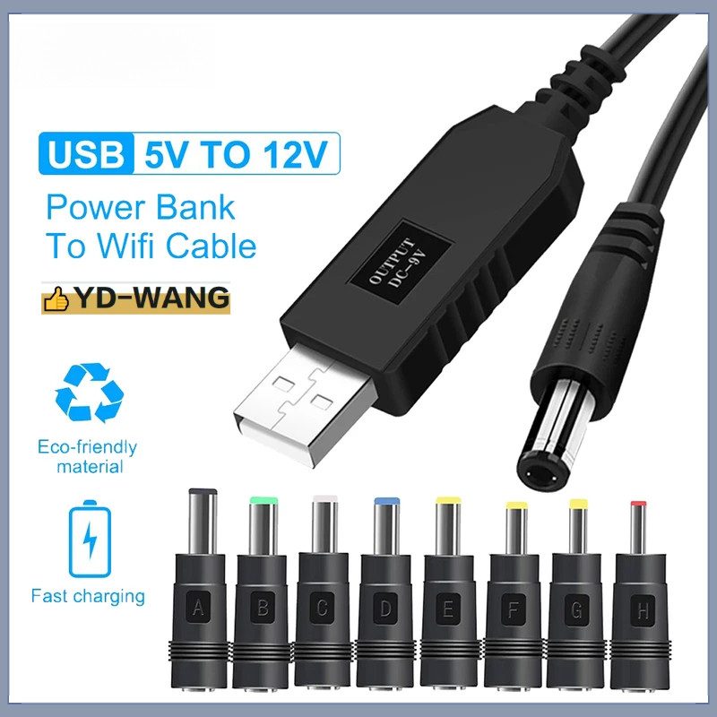 DC 5V Sang 12V USB Power Boost Cable Power Bank Sang Wifi Cable Boost Converter Dây Bước Lên Cho Wif