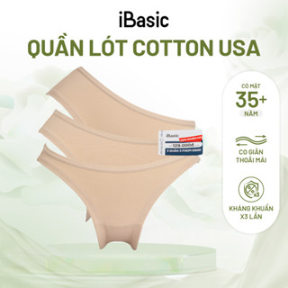 Pack 3 combo quần lót nữ cotton USA iBasic kháng khuẩn 3 phom lưng vừa daily PANW012-PA3