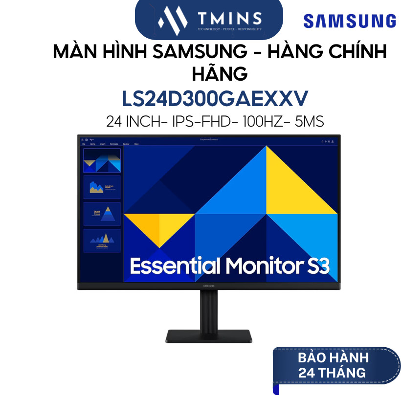 Màn Hình Samsung LS24D300GAEXXV, LS27D300GAEXXV (24-27 inch/ IPS/ FHD/ 100Hz/ 5ms) - Hàng chính hãng