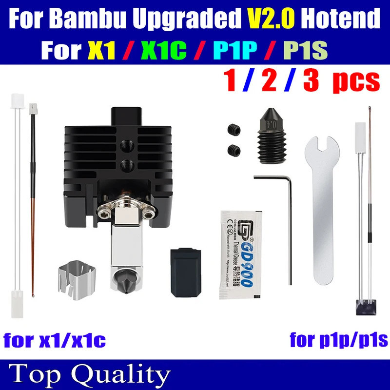 Cho Bambu Lab X1 Hotend Nâng Cấp 2.0 Phiên Bản Vòi Phun Baambulab Bi Kim Loại Phù Hợp Với Tre Bambul