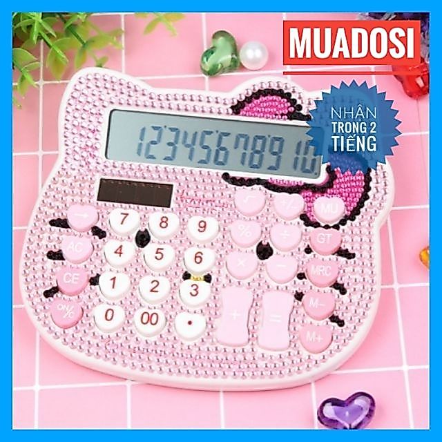 Máy Tính Hình Mèo Hello Kitty Đính Đá Dễ Thương