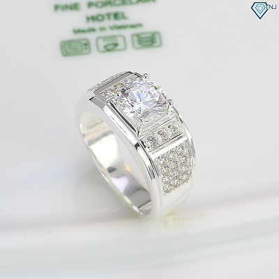 Nhẫn bạc nam đính đá đơn giản cá tính NNA0301 - Trang sức TNJ